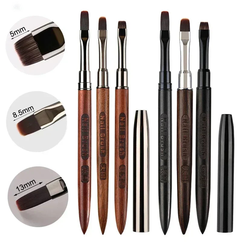 Wood Gel Painting Brush – Nail Art Brush for Gel Tip Extension, Acrylic Builder, UV Gel Nails Manicure Accessory