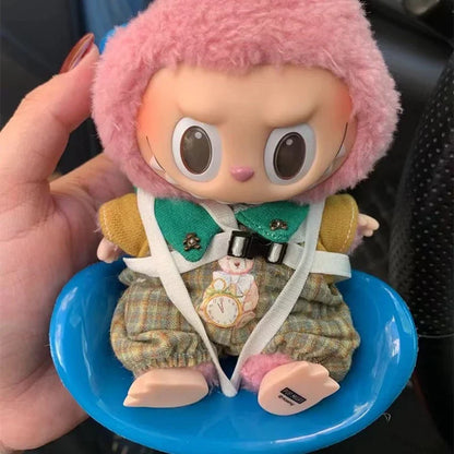 Labubu Car Doll Safety Seat – Kawaii Plush Aromatherapy Air Freshener for Ob11 & Dolls up to 18cm