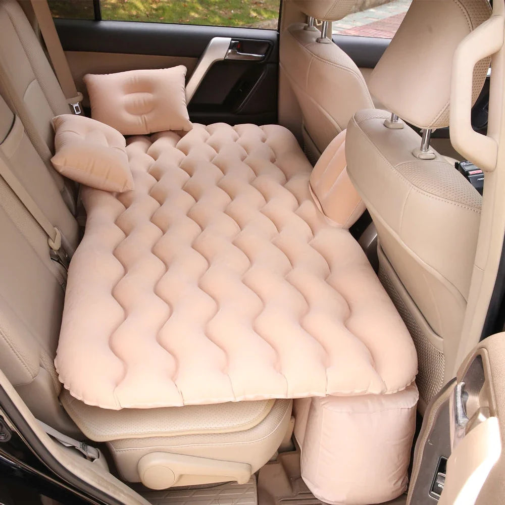 Universal Car Inflatable Travel Mattress - Back Seat Sleeping Bed with Pillow for Camping & Outdoor Comfort