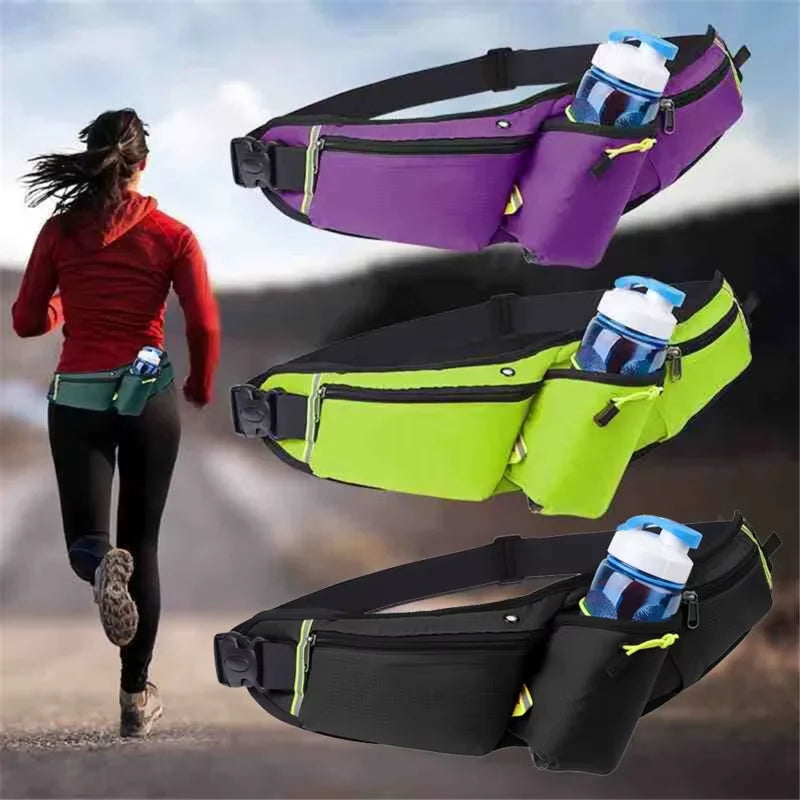 Running Waist Bag with Water Bottle Holder – Hydration Fanny Pack for Men & Women, Gym, Jogging, and Cycling