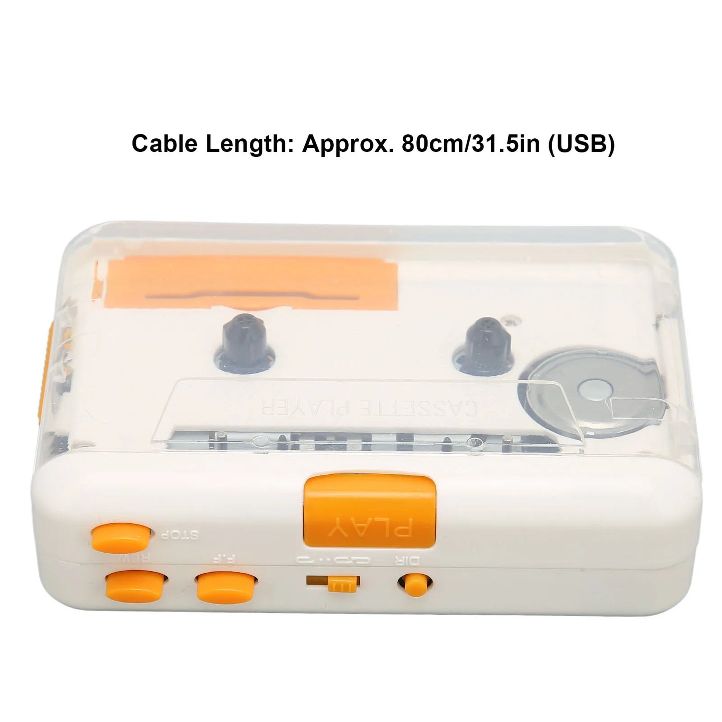 USB Cassette Converter – Portable MP3 Music Tape Player with Earphones, Plug & Play for iPod & PC