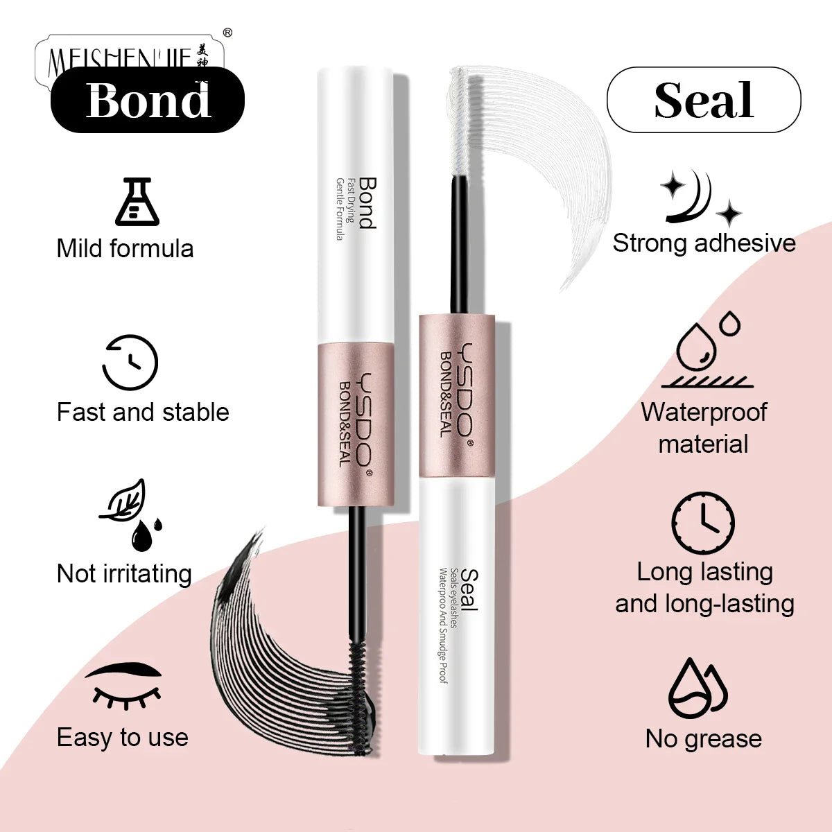 2-in-1 Bond & Seal Dual-Ended Eyelash Glue — Waterproof, Fast-Drying Strong Hold for Cluster Lashes