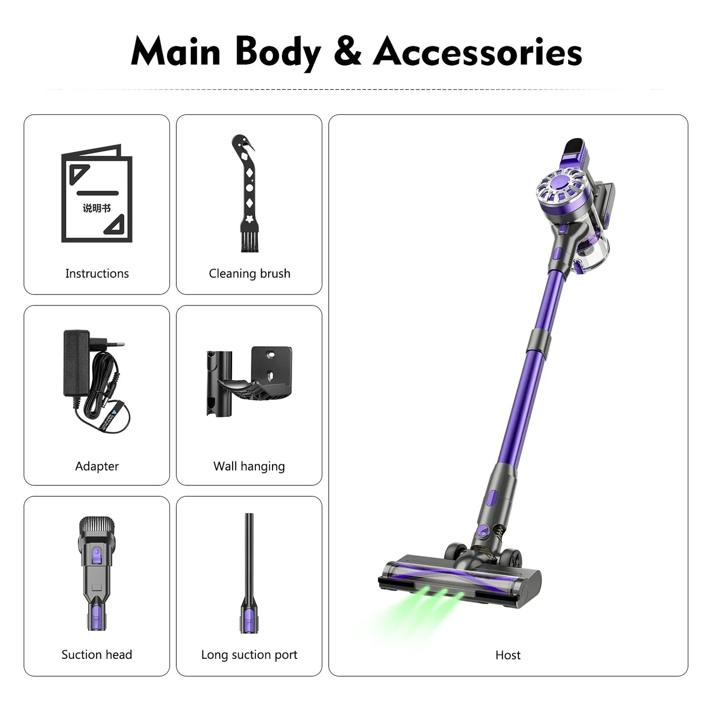 GOOVI V07 Cordless Handheld Vacuum Cleaner - 100KPA Suction Power, 180W, 0.9L Dust Cup, for Pet and Home Cleaning