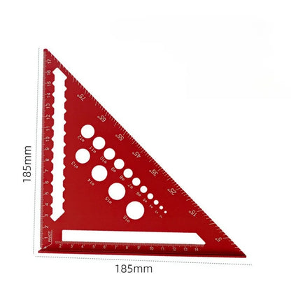 7 Inch Aluminum Alloy Triangle Ruler — Metric Angle Protractor Speed Square for Woodworking