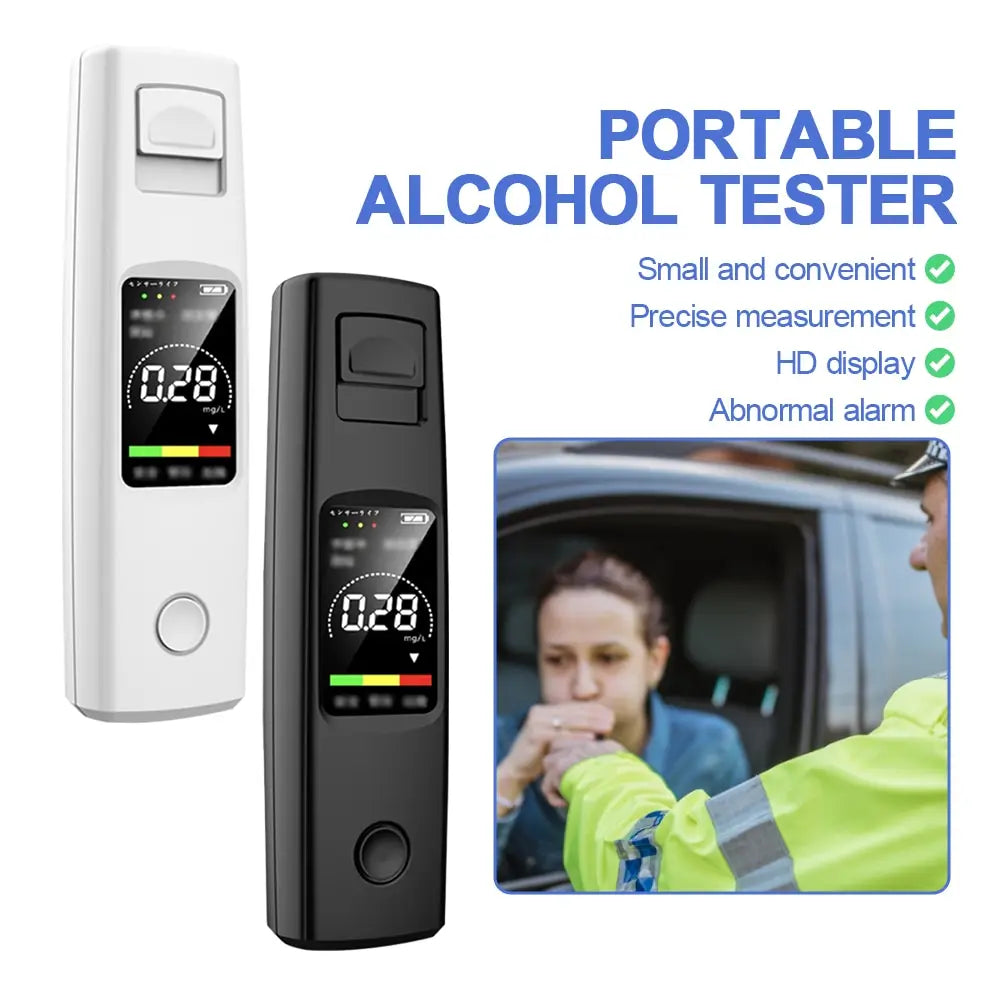 Professional High Sensitivity Breathalyzer - Non-Contact Alcohol Tester with Type-C Charging, Portable Alcoholometer