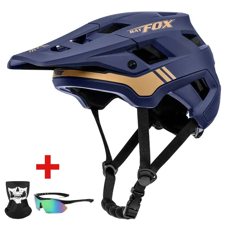 BATFOX Matte Black MTB Bike Helmet – Men's Mountain Bike Cycling Helmet Casco Ciclismo