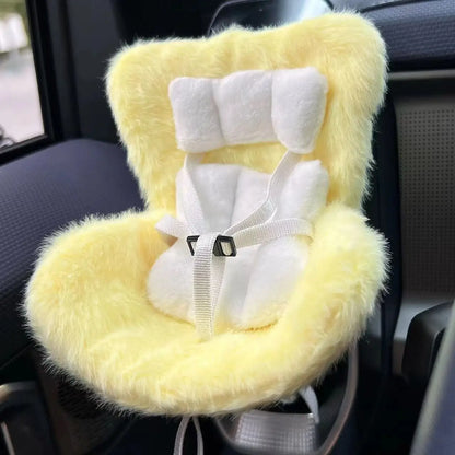 Labubu Car Doll Safety Seat – Kawaii Plush Aromatherapy Air Freshener for Ob11 & Dolls up to 18cm