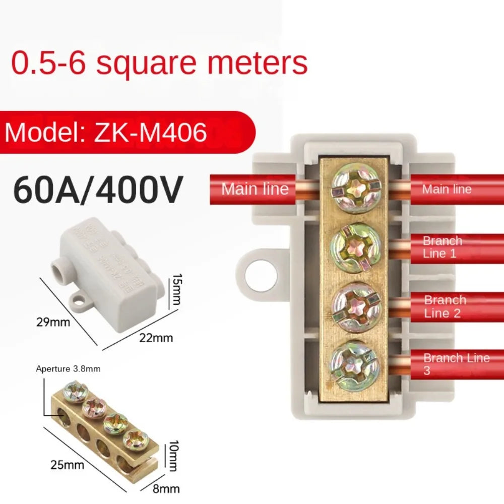 T-Shaped Quick Crimp Wiring Terminal — Locking Electrical Wire Connector for Cable Junction Box ZK-M306 ZK-M406