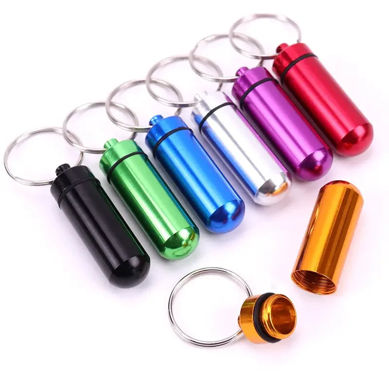 Portable Mini Travel Pill Box – Waterproof Medicine Capsule Container with Keychain for First Aid & Daily Use