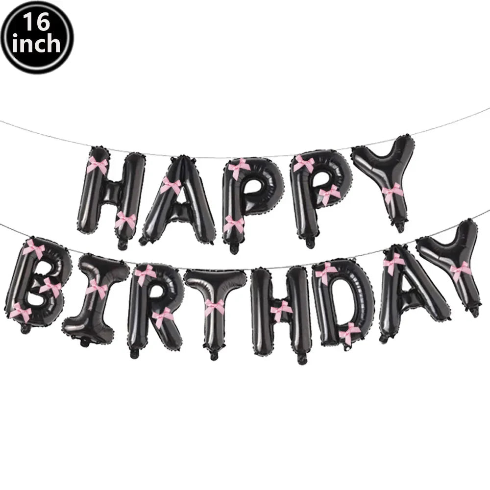 16-Inch Happy Birthday Foil Balloons Set – Pink & Blue Letter Balloons for Birthday Party Decoration