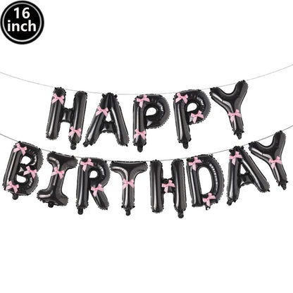 16-Inch Happy Birthday Foil Balloons Set – Pink & Blue Letter Balloons for Birthday Party Decoration