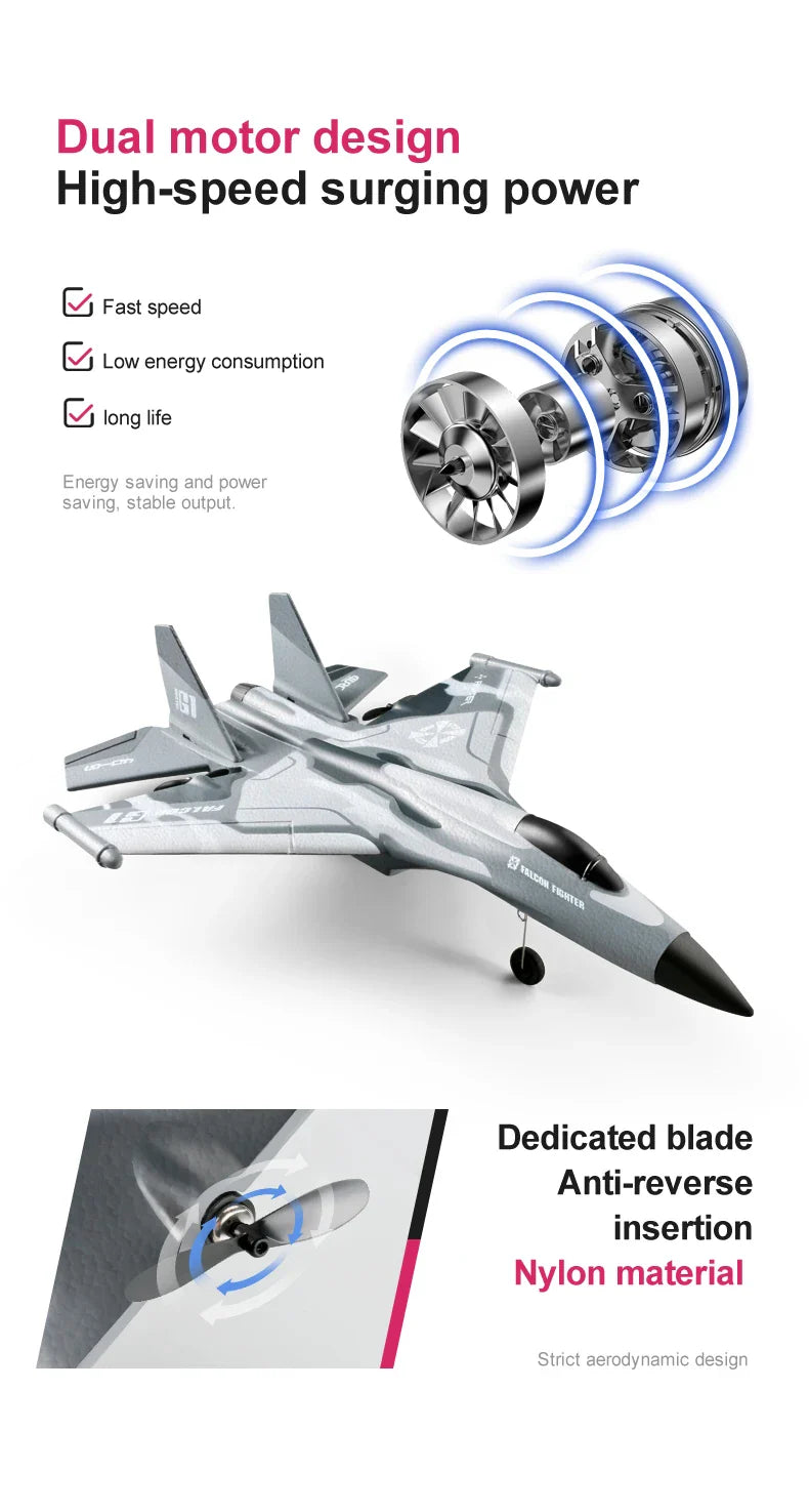 G1 Drone Glider RC Aircraft – 3-Channel Electric Foam Airplane for Beginners & Professionals, Remote Control Hand-Throwing Plane