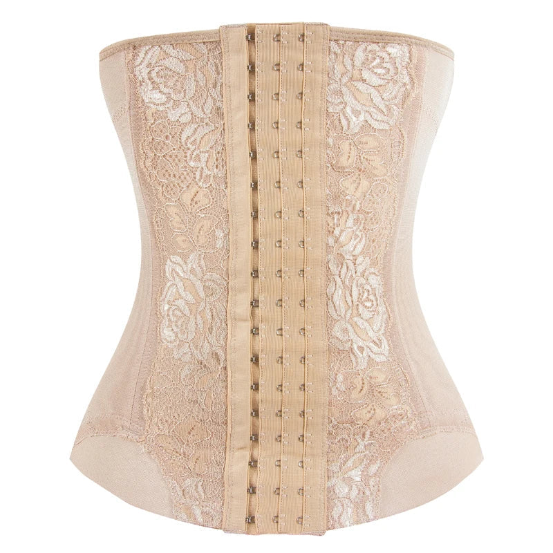Colombian Mesh Embroidered Waist Trainer Corset Body Shaper for Women – Belly Control Shapewear