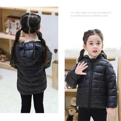 Baby Lightweight Hooded Down Jacket – Warm Zipper Coat for Boys & Girls (0-5 Years), Winter Outerwear Gift