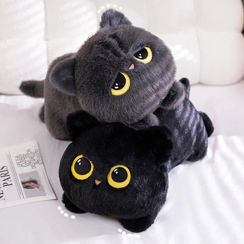 Cute Cat Lying Plush Doll Pillow – Kawaii Cartoon Stuffed Toy for Home, Office & Valentine’s Day Gift
