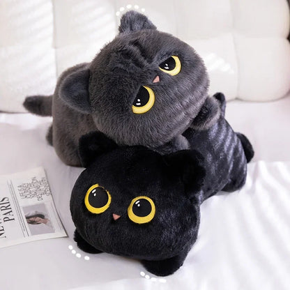 Cute Cat Lying Plush Doll Pillow – Kawaii Cartoon Stuffed Toy for Home, Office & Valentine’s Day Gift