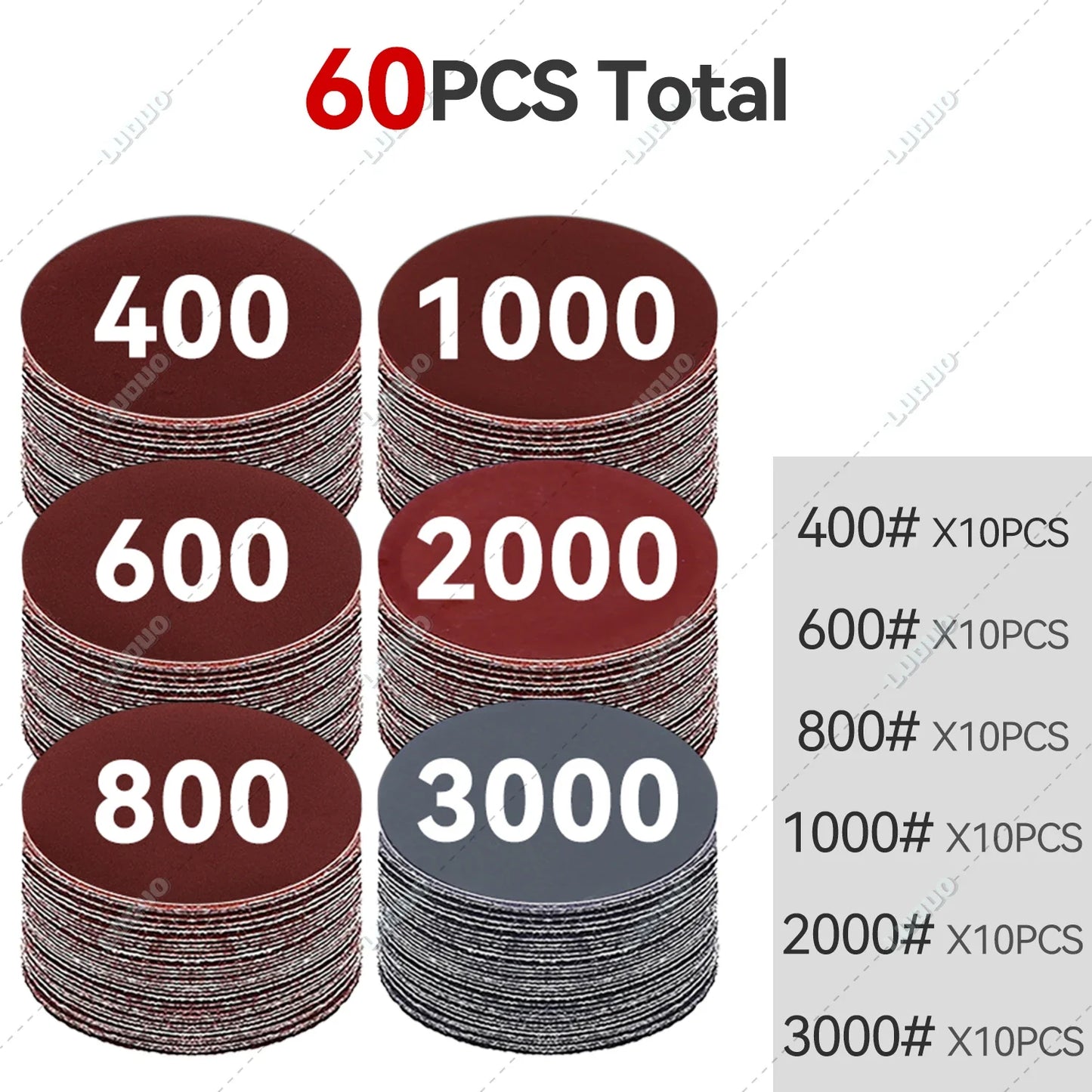 Car Detailing Sandpaper Discs – Hook & Loop Polishing Pads for Headlight Restoration, Metal & Wood Sanding, Auto Surface Finishing Sheets