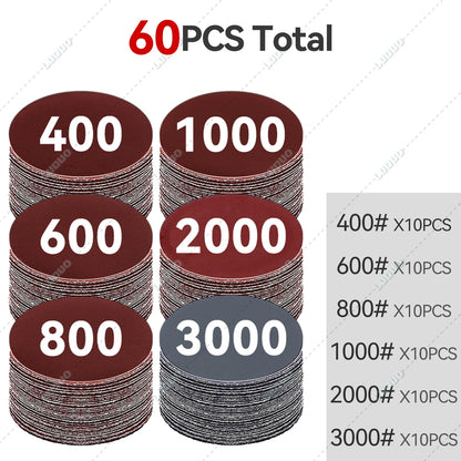Car Detailing Sandpaper Discs – Hook & Loop Polishing Pads for Headlight Restoration, Metal & Wood Sanding, Auto Surface Finishing Sheets