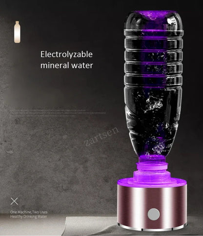 SPE/PEM Portable Hydrogen Water Generator – Alkaline Ionizer Bottle for Pure H2 Rich Electrolyzed Drinking Water