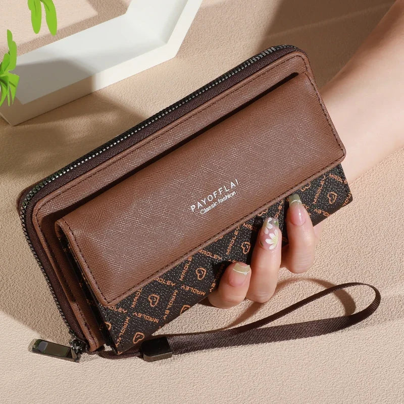 Classic Men’s Faux Leather Wallet – Bifold with Snap Closure, Zipper Card Holder & Photo Slot, Color Block Design