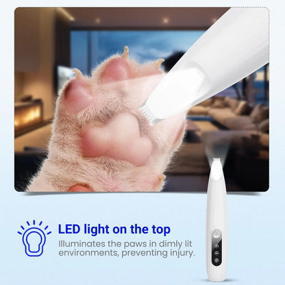 Portable LED Pet Nail Grinder – Rechargeable Cordless Paw Trimmer for Dogs, Cats & Small Pets