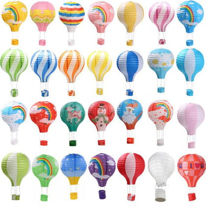 25cm-40cm Hot Air Balloon Chinese Lanterns: Paper Lanterns for Christmas, Wedding, and Halloween Decorations - Outdoor Birthday Party Lights