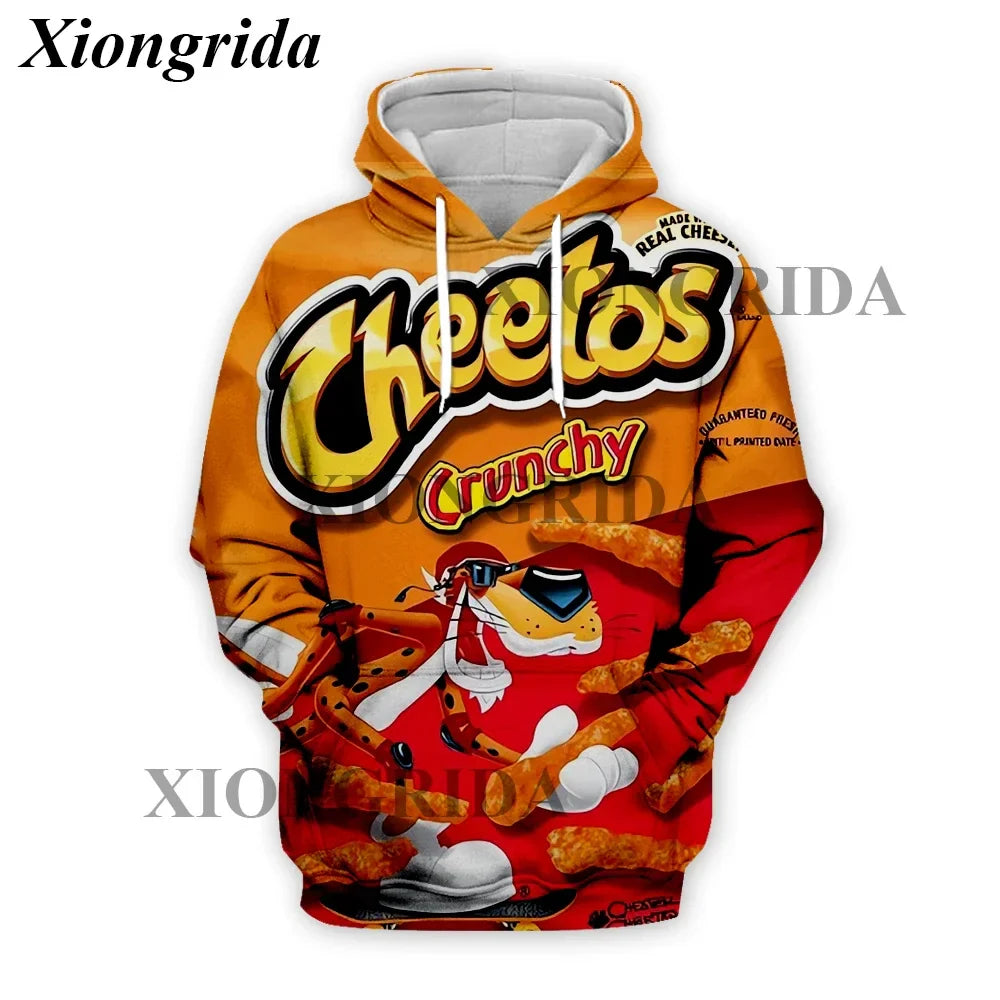 Novelty Hot Cheetos 3D Printed Hoodie — Unisex Harajuku Sweatshirt Pullover S-5XL
