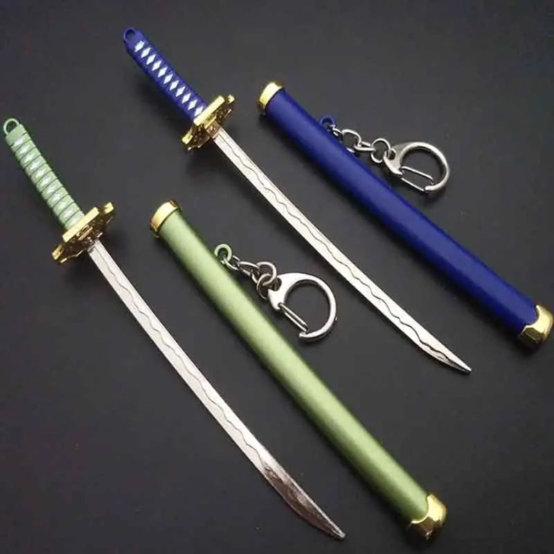 Mini Roronoa Zoro Samurai Sword Keychain – Anime Katana Toy for Men, Cosplay & Gifts