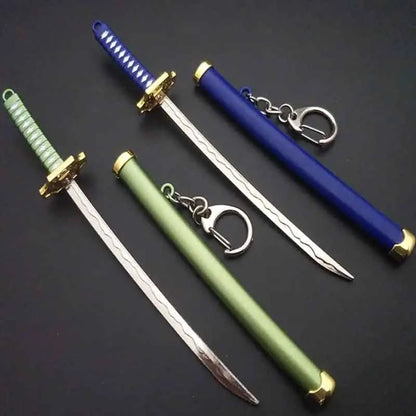 Mini Roronoa Zoro Samurai Sword Keychain – Anime Katana Toy for Men, Cosplay & Gifts
