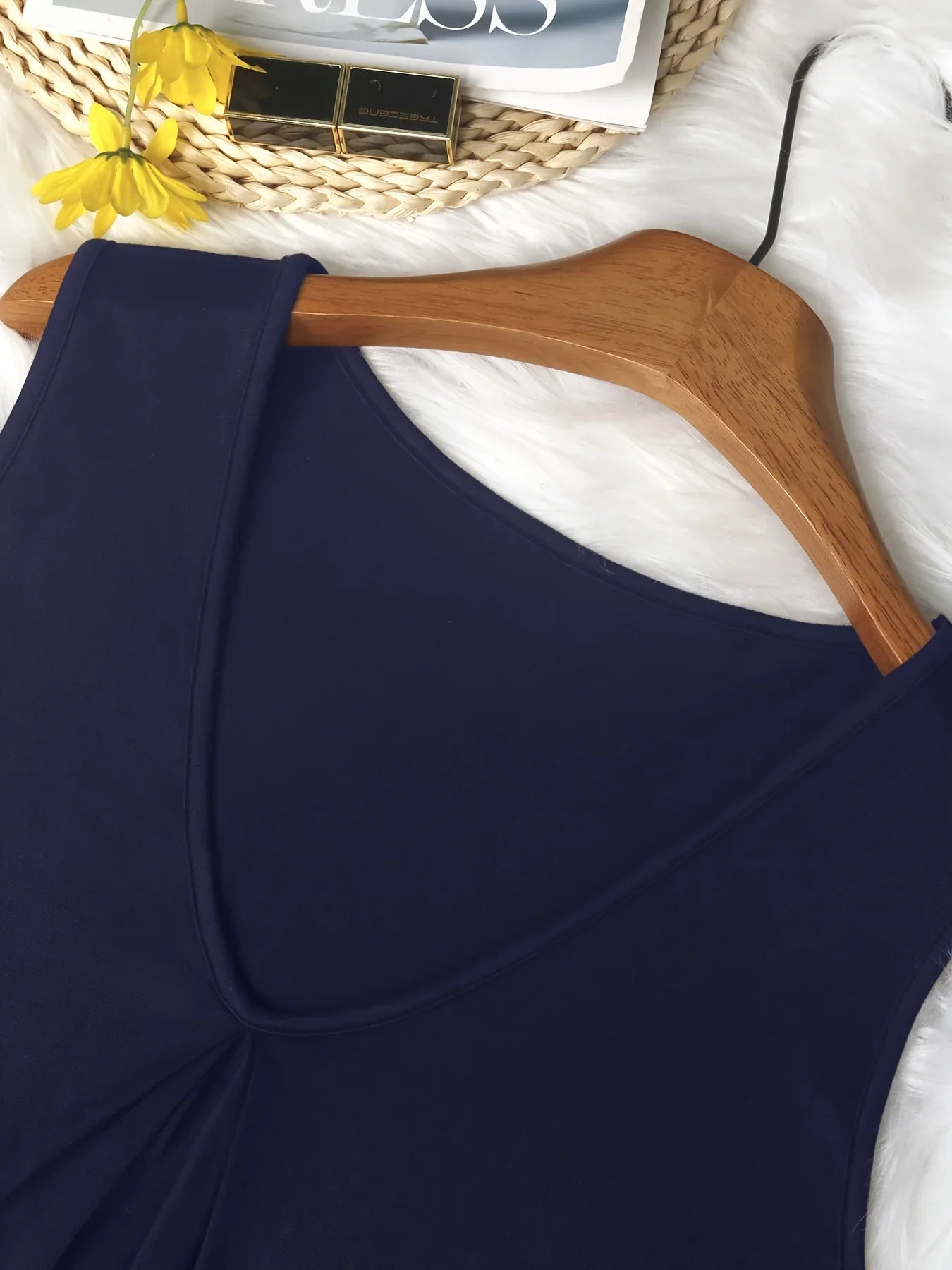 Plus Size V-Neck Tunic Tank Top - Loose Sleeveless Casual Solid Color Vest