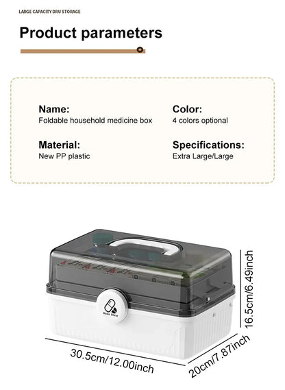 AiQUE Portable Medicine Organizer – Weekly Pill Storage Box with Large Capacity and Cutter for Home Use