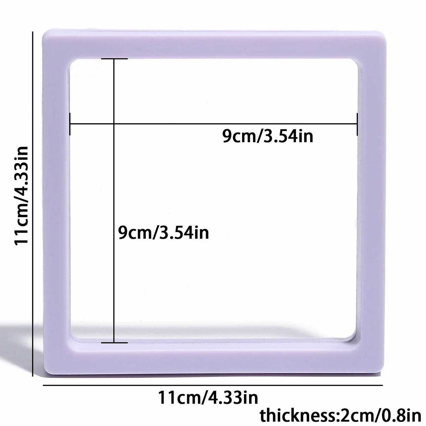 Black 3D Floating Display Case Frame – Free-Stand Suspension Membrane Jewelry Storage Box for Rings, Earrings & Necklaces