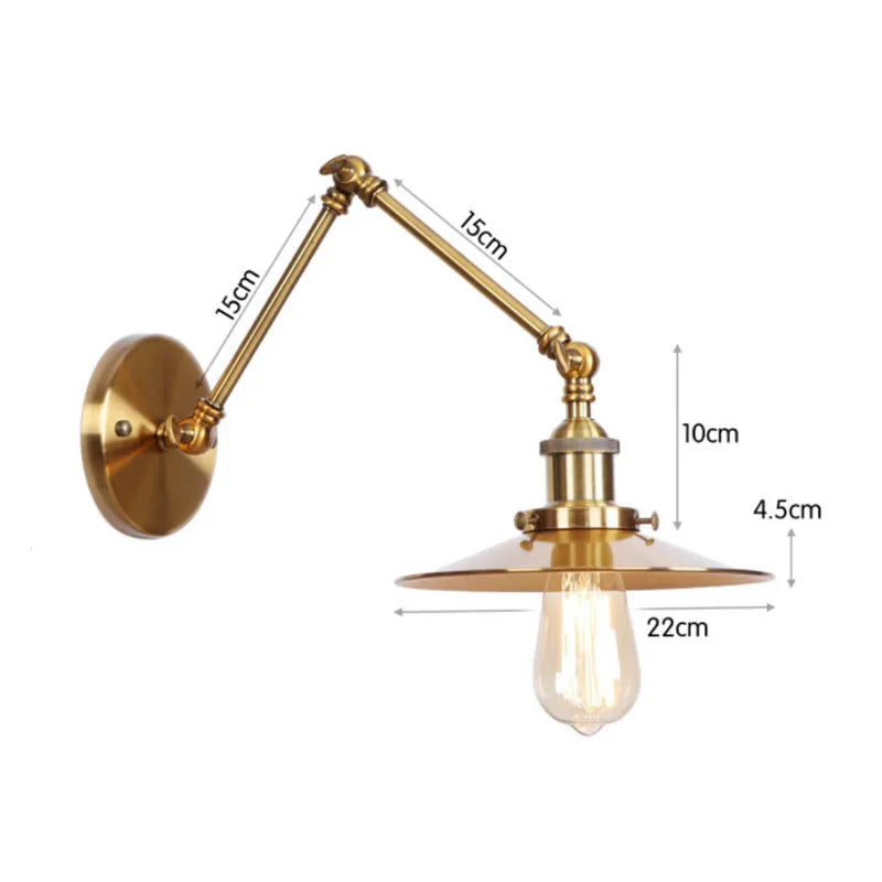 American Iron Art UFO Wall Lamp — Black Decorative Light for Bedroom, Bar & Restaurant