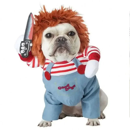 Halloween Dagger Pet Costume - Funny Knife-Holding Dress-Up for Dogs & Cats, Festival Outfit