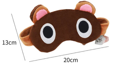 Animal Crossing Sleep Mask – Tom Nook & Timmy/Tommy Plush Eyeshade, Cute Cartoon Cosplay Eye Cover & Travel Blindfold