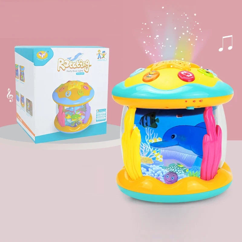 Baby Ocean Light Projector Toy - Musical Montessori Sensory Learning Toy for Toddlers 1-3 Years