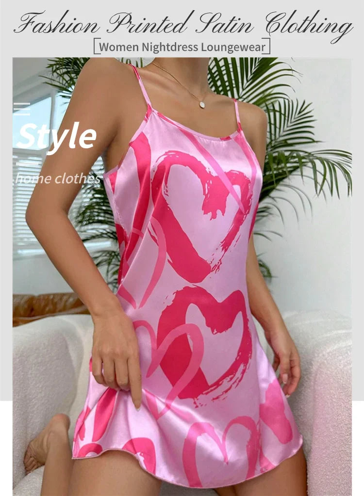 Women’s Sexy Satin Slip Nightdress - Backless Cross Strappy Sleepwear for Luxurious Comfort
