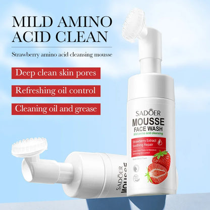 SAODER Fruits Facial Cleanser – Moisturizing & Hydrating Face Wash Foam with Massage for Skincare