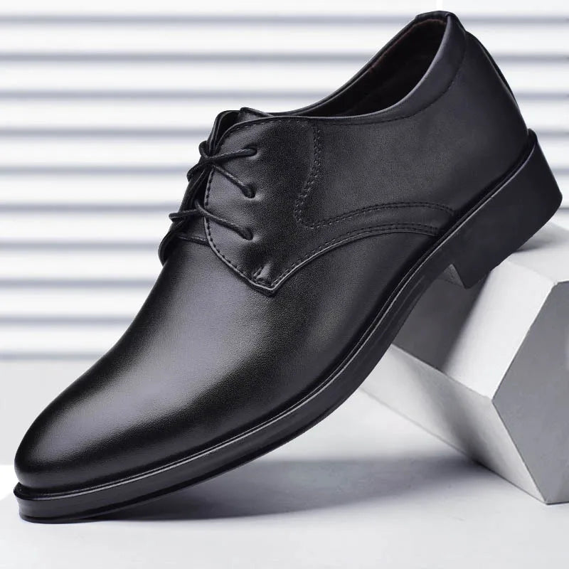 Men's Leather Derby Dress Shoes - Lace-Up Business & Wedding Shoes Size 38-48