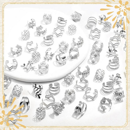 60PCS Gold Hair Jewelry for Braids — Metal Loc Clips, Dreadlock Accessories & Hair Decorations for Women