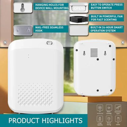 Electric Fragrance Diffuser - Wall-Hanging Aromatic Oil Air Freshener Machine for Home & Hotel