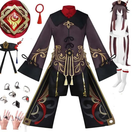 Hu Tao Cosplay Costume for Women — Anime Halloween Outfit, Adult Hu Tao Dress & Accessories