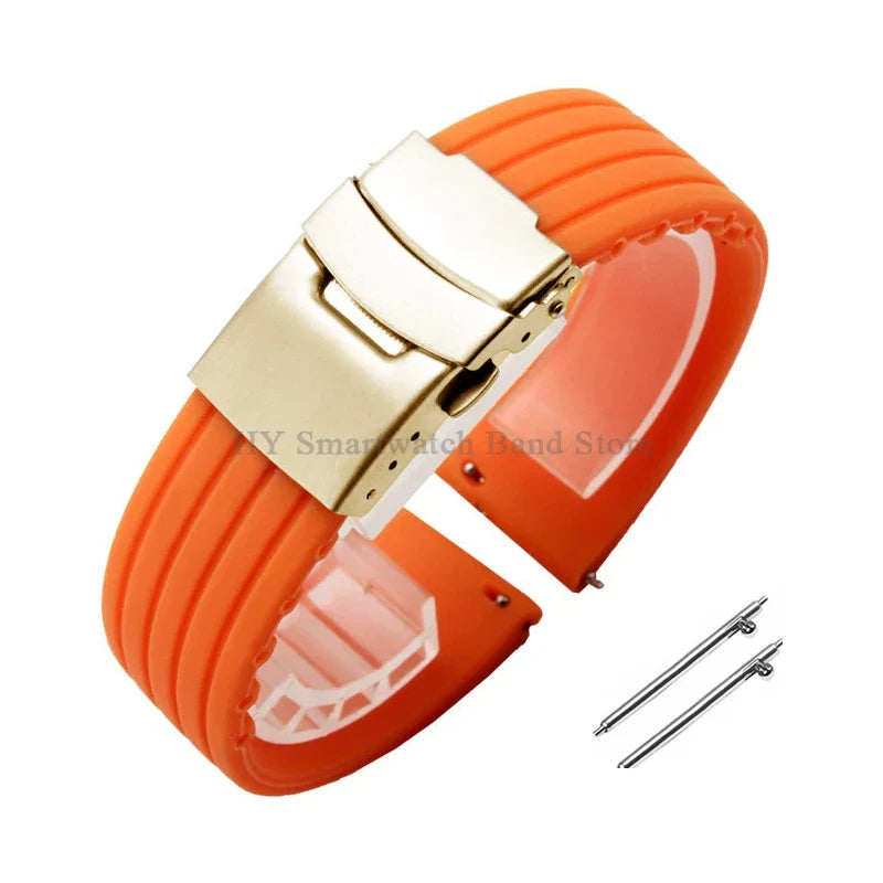 Quick Release Silicone Watch Strap 18–24mm – Sport Rubber Band for Huawei Watch GT2/3/4, Omega, Seiko, Fossil