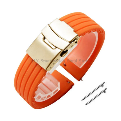 Quick Release Silicone Watch Strap 18–24mm – Sport Rubber Band for Huawei Watch GT2/3/4, Omega, Seiko, Fossil