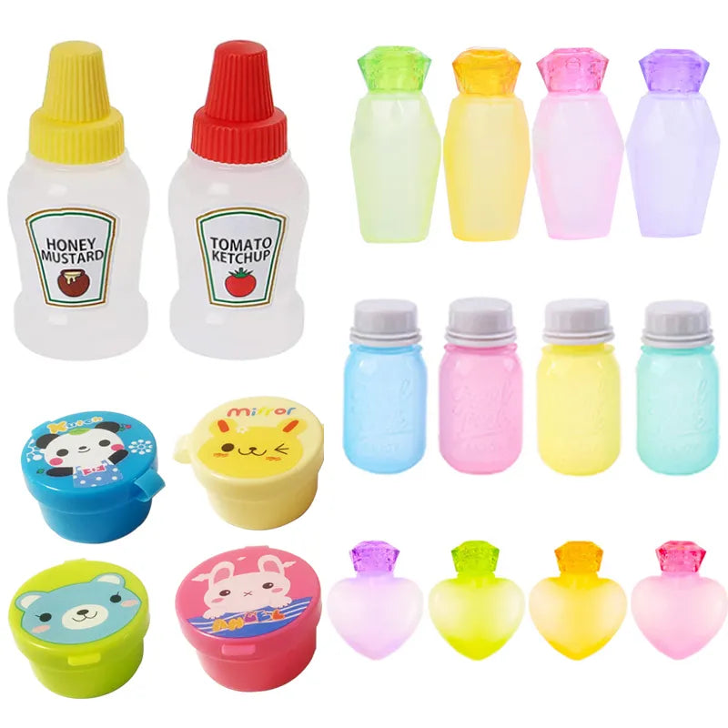 Cute Design Lunch Bento Soy Sauce Box Container with Dropper - Mini Plastic Condiment Dispenser for Salad and Tomato Sauce