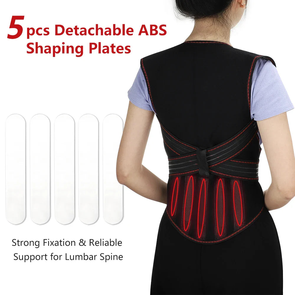 Tourmaline Magnetic Heated Vest — Self-Heating Thermal Clothing, Lumbar Waist Brace, Posture Corrector & Pain Relief Corset