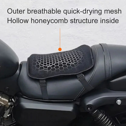 Pressure Relief Gel Honeycomb Motorcycle Seat Cushion — Anti-Slip, Comfortable Universal Seat Cover Accessory