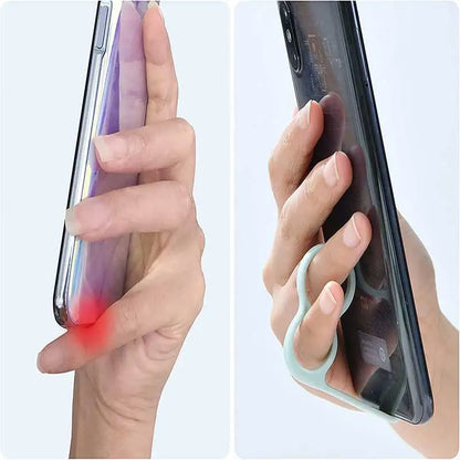 Universal Mobile Phone Grip Holder: Finger Ring Support & Desktop Mount Stand Bracket - Plastic Cellphone Handheld Bracket for iPhone & Samsung