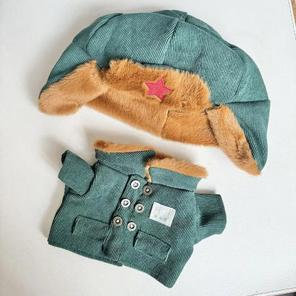 Labubu 38cm Plush Doll Clothes – MOKOKO Coat with Rabbit Ear Strap Skirt Set, Cute Doll Outfit & Accessories
