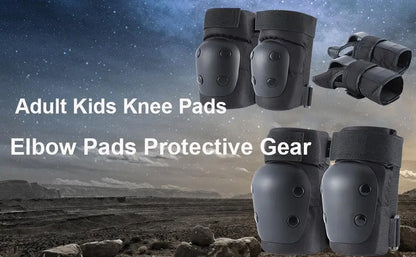 Adult/Kids 6-in-1 Protective Gear Set – Knee Pads, Elbow Pads & Wrist Guards for Skating, Skateboarding, Scooter & BMX